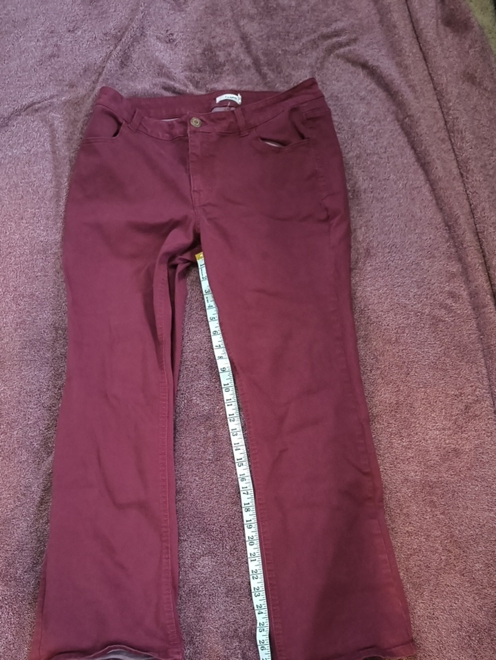 Women's Wine Boot Cut Pants - Classic Flare